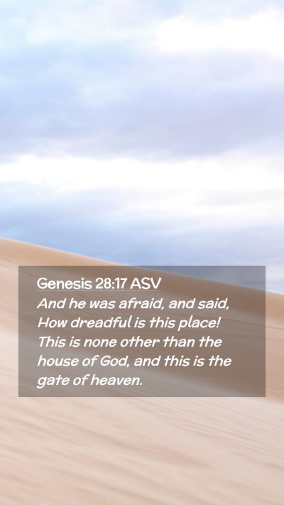 Picture 02 - Genesis 28:17 ASV Mobile Phone Wallpaper - And he was afraid, and said, How dreadful is this - Mobile Bible Verse Wallpaper