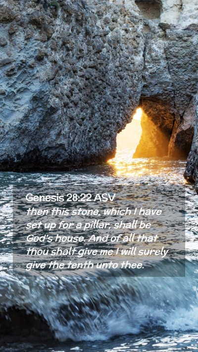 Picture 02 - Genesis 28:22 ASV Mobile Phone Wallpaper - then this stone, which I have set up for a - Mobile Bible Verse Wallpaper