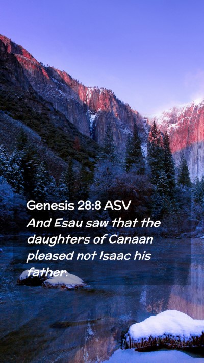 Picture 02 - Genesis 28:8 ASV Mobile Phone Wallpaper - And Esau saw that the daughters of Canaan pleased - Mobile Bible Verse Wallpaper