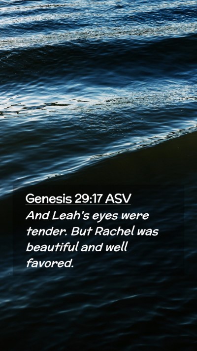 Picture 02 - Genesis 29:17 ASV Mobile Phone Wallpaper - And Leah's eyes were tender. But Rachel was - Mobile Bible Verse Wallpaper