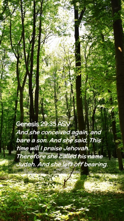 Picture 02 - Genesis 29:35 ASV Mobile Phone Wallpaper - And she conceived again, and bare a son. And she - Mobile Bible Verse Wallpaper