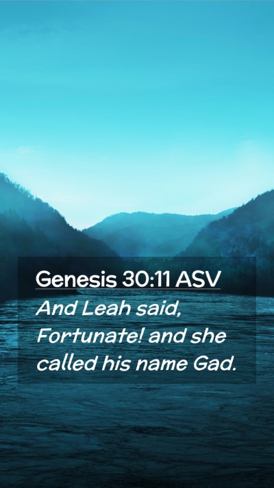 Picture 02 - Genesis 30:11 ASV Mobile Phone Wallpaper - And Leah said, Fortunate! and she called his name - Mobile Bible Verse Wallpaper