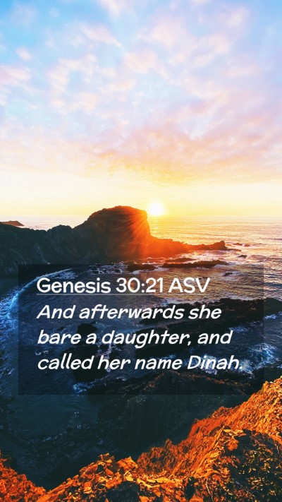 Picture 02 - Genesis 30:21 ASV Mobile Phone Wallpaper - And afterwards she bare a daughter, and called - Mobile Bible Verse Wallpaper