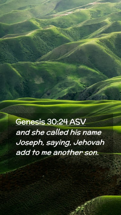 Picture 02 - Genesis 30:24 ASV Mobile Phone Wallpaper - and she called his name Joseph, saying, Jehovah - Mobile Bible Verse Wallpaper