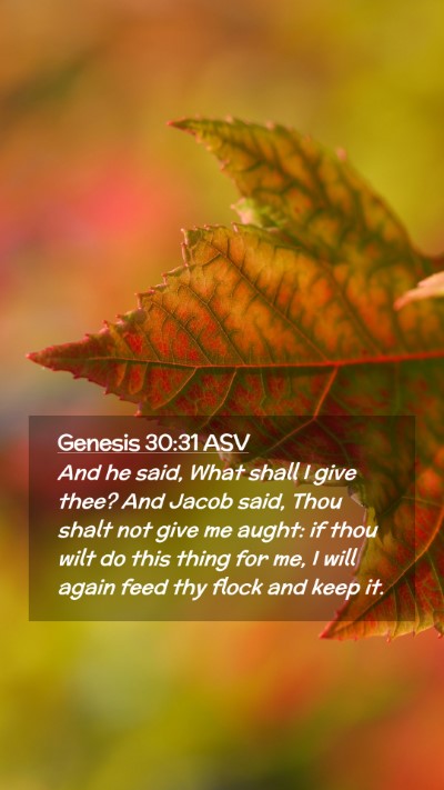 Picture 02 - Genesis 30:31 ASV Mobile Phone Wallpaper - And he said, What shall I give thee? And Jacob - Mobile Bible Verse Wallpaper