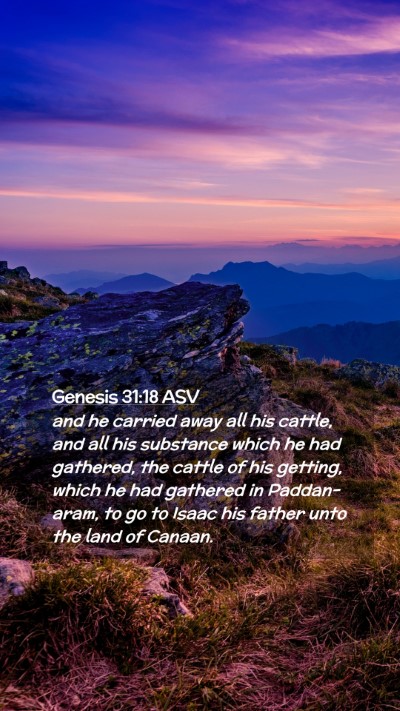 Picture 02 - Genesis 31:18 ASV Mobile Phone Wallpaper - and he carried away all his cattle, and all his - Mobile Bible Verse Wallpaper