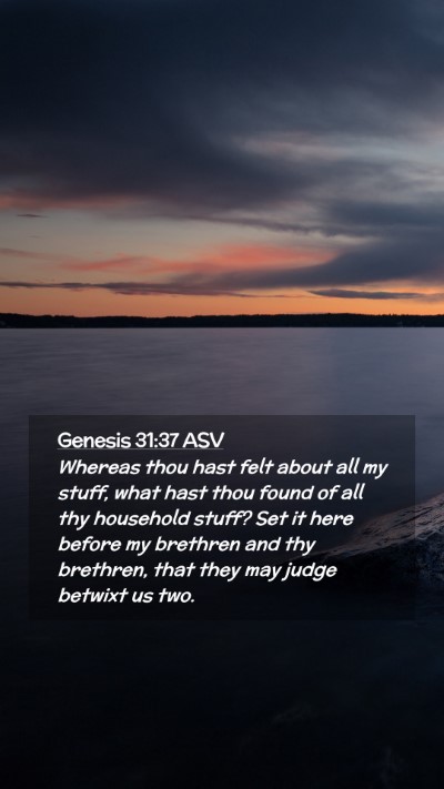 Picture 02 - Genesis 31:37 ASV Mobile Phone Wallpaper - Whereas thou hast felt about all my stuff, what - Mobile Bible Verse Wallpaper