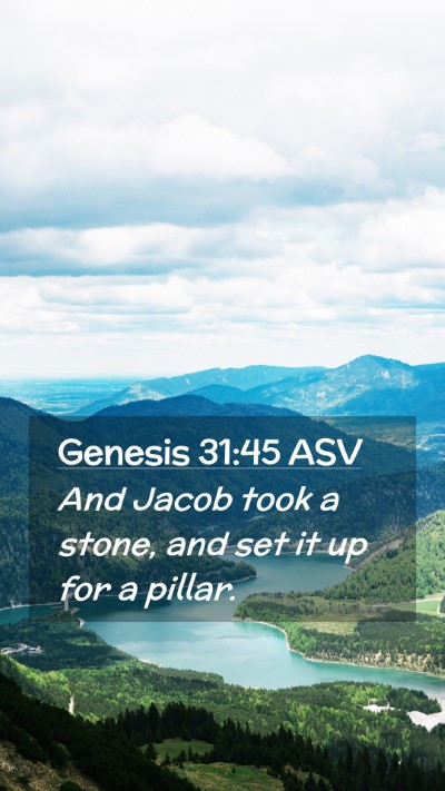 Picture 02 - Genesis 31:45 ASV Mobile Phone Wallpaper - And Jacob took a stone, and set it up for a - Mobile Bible Verse Wallpaper
