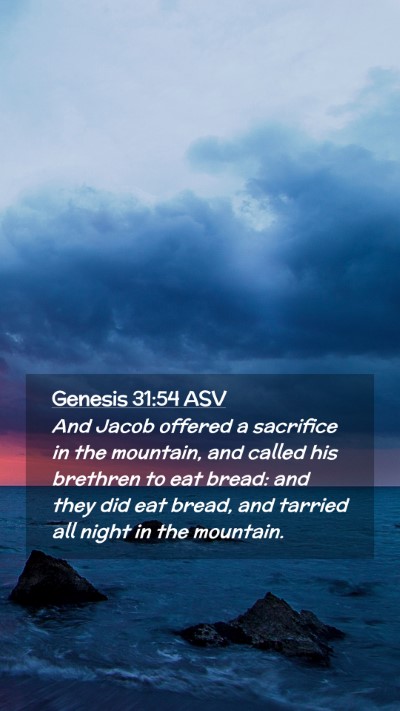 Picture 02 - Genesis 31:54 ASV Mobile Phone Wallpaper - And Jacob offered a sacrifice in the mountain, - Mobile Bible Verse Wallpaper