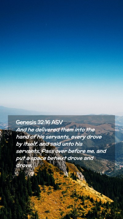 Picture 02 - Genesis 32:16 ASV Mobile Phone Wallpaper - And he delivered them into the hand of his - Mobile Bible Verse Wallpaper