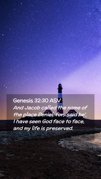 Picture 02 - Genesis 32:30 ASV Mobile Phone Wallpaper - And Jacob called the name of the place Peniel: - Mobile Bible Verse Wallpaper