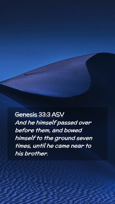 Picture 02 - Genesis 33:3 ASV Mobile Phone Wallpaper - And he himself passed over before them, and bowed - Mobile Bible Verse Wallpaper