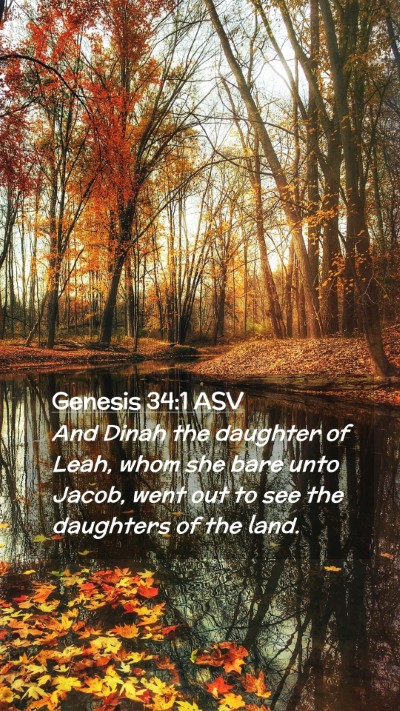Picture 02 - Genesis 34:1 ASV Mobile Phone Wallpaper - And Dinah the daughter of Leah, whom she bare - Mobile Bible Verse Wallpaper