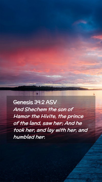 Picture 02 - Genesis 34:2 ASV Mobile Phone Wallpaper - And Shechem the son of Hamor the Hivite, the - Mobile Bible Verse Wallpaper