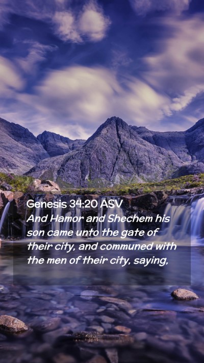 Picture 02 - Genesis 34:20 ASV Mobile Phone Wallpaper - And Hamor and Shechem his son came unto the gate - Mobile Bible Verse Wallpaper