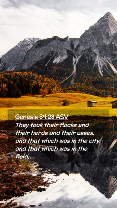Picture 02 - Genesis 34:28 ASV Mobile Phone Wallpaper - They took their flocks and their herds and their - Mobile Bible Verse Wallpaper