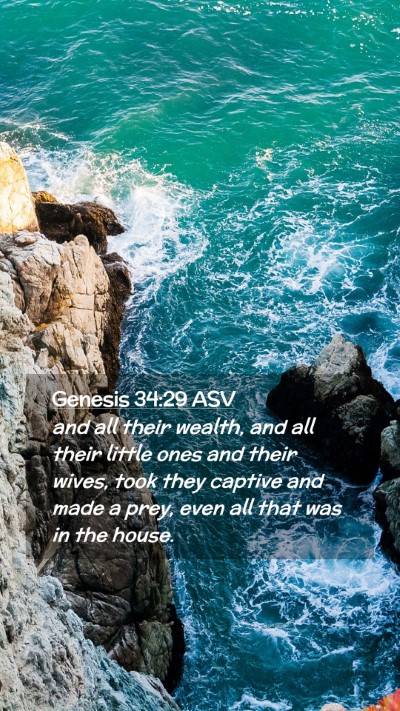Picture 02 - Genesis 34:29 ASV Mobile Phone Wallpaper - and all their wealth, and all their little ones - Mobile Bible Verse Wallpaper