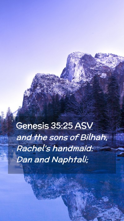 Picture 02 - Genesis 35:25 ASV Mobile Phone Wallpaper - and the sons of Bilhah, Rachel's handmaid: Dan - Mobile Bible Verse Wallpaper