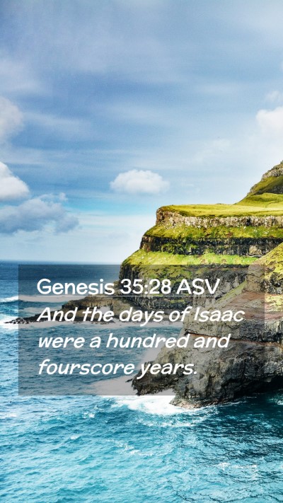 Picture 02 - Genesis 35:28 ASV Mobile Phone Wallpaper - And the days of Isaac were a hundred and - Mobile Bible Verse Wallpaper