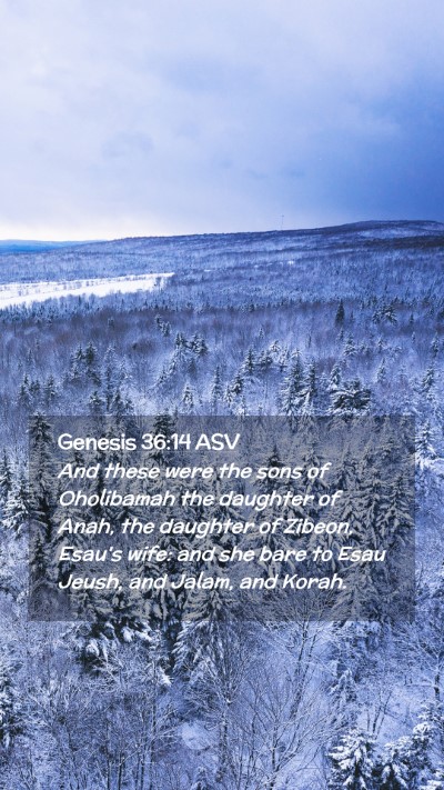 Picture 02 - Genesis 36:14 ASV Mobile Phone Wallpaper - And these were the sons of Oholibamah the - Mobile Bible Verse Wallpaper