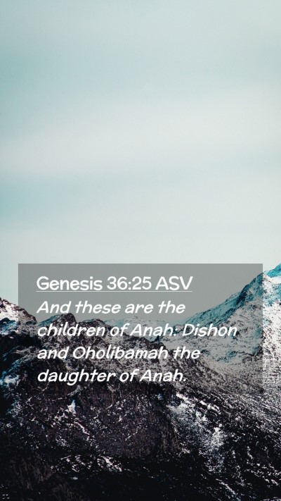 Picture 02 - Genesis 36:25 ASV Mobile Phone Wallpaper - And these are the children of Anah: Dishon and - Mobile Bible Verse Wallpaper