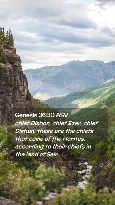 Picture 02 - Genesis 36:30 ASV Mobile Phone Wallpaper - chief Dishon, chief Ezer, chief Dishan: these are - Mobile Bible Verse Wallpaper