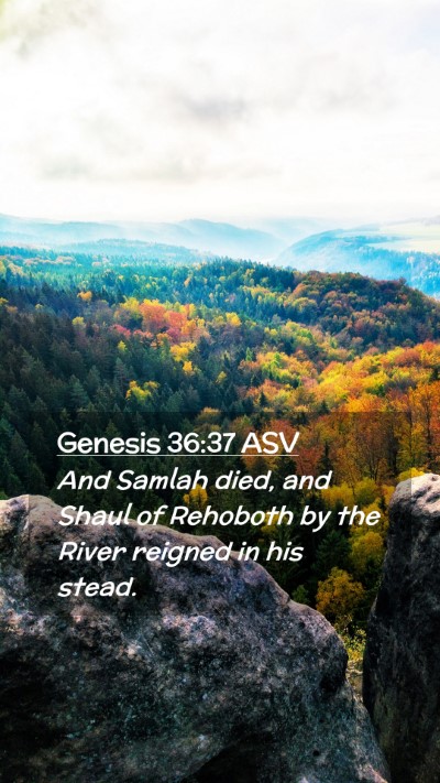Picture 02 - Genesis 36:37 ASV Mobile Phone Wallpaper - And Samlah died, and Shaul of Rehoboth by the - Mobile Bible Verse Wallpaper