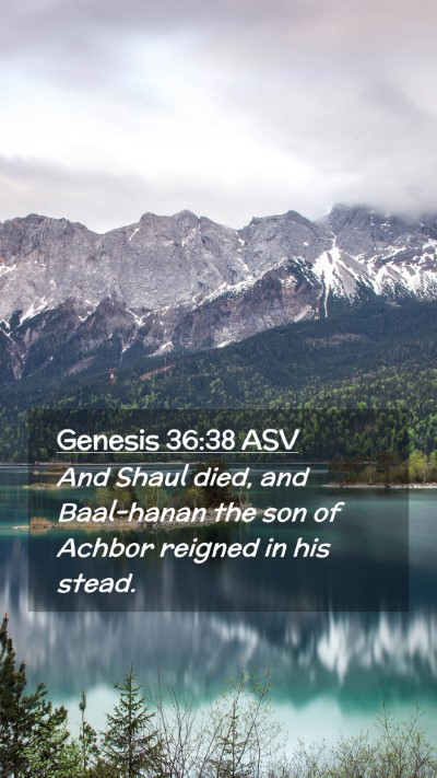 Picture 02 - Genesis 36:38 ASV Mobile Phone Wallpaper - And Shaul died, and Baal-hanan the son of Achbor - Mobile Bible Verse Wallpaper