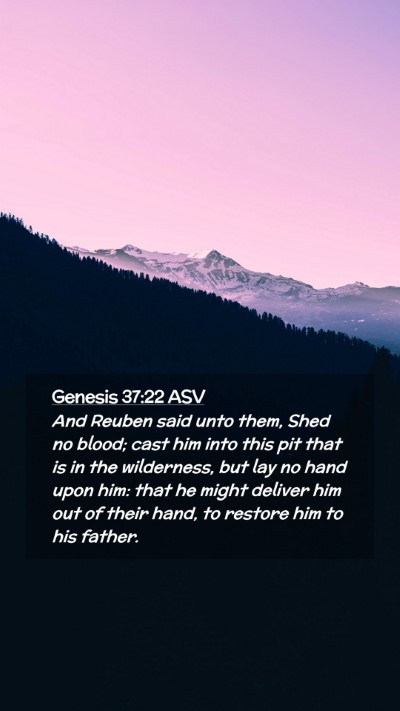Picture 02 - Genesis 37:22 ASV Mobile Phone Wallpaper - And Reuben said unto them, Shed no blood; cast - Mobile Bible Verse Wallpaper