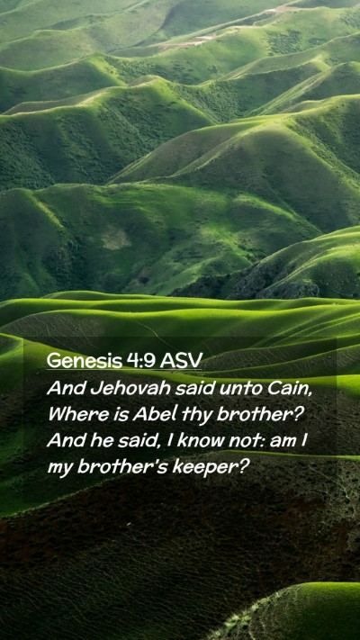 Picture 02 - Genesis 4:9 ASV Mobile Phone Wallpaper - And Jehovah said unto Cain, Where is Abel thy - Mobile Bible Verse Wallpaper