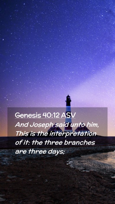 Picture 02 - Genesis 40:12 ASV Mobile Phone Wallpaper - And Joseph said unto him, This is the - Mobile Bible Verse Wallpaper