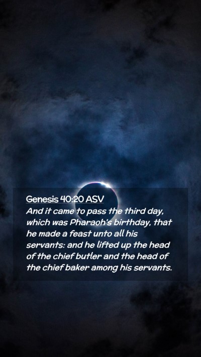 Picture 02 - Genesis 40:20 ASV Mobile Phone Wallpaper - And it came to pass the third day, which was - Mobile Bible Verse Wallpaper
