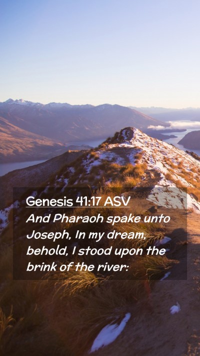 Picture 02 - Genesis 41:17 ASV Mobile Phone Wallpaper - And Pharaoh spake unto Joseph, In my dream, - Mobile Bible Verse Wallpaper