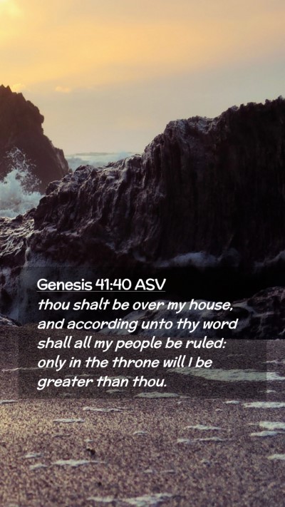 Picture 02 - Genesis 41:40 ASV Mobile Phone Wallpaper - thou shalt be over my house, and according unto - Mobile Bible Verse Wallpaper