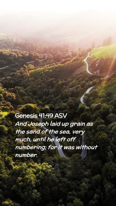Picture 02 - Genesis 41:49 ASV Mobile Phone Wallpaper - And Joseph laid up grain as the sand of the sea, - Mobile Bible Verse Wallpaper
