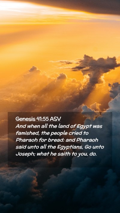 Picture 02 - Genesis 41:55 ASV Mobile Phone Wallpaper - And when all the land of Egypt was famished, the - Mobile Bible Verse Wallpaper