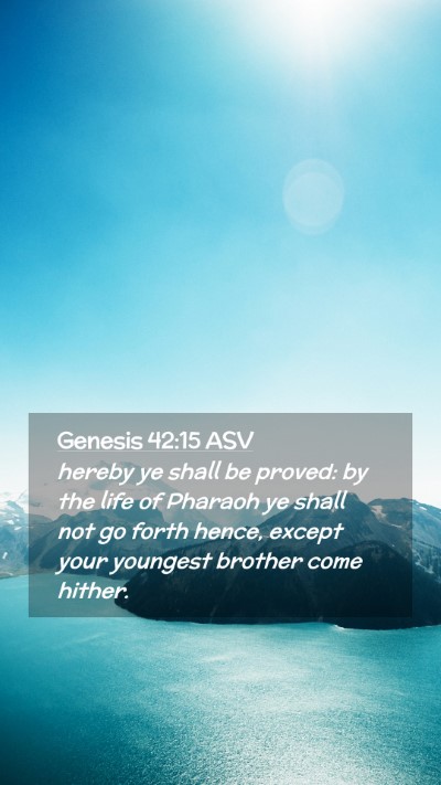 Picture 02 - Genesis 42:15 ASV Mobile Phone Wallpaper - hereby ye shall be proved: by the life of Pharaoh - Mobile Bible Verse Wallpaper