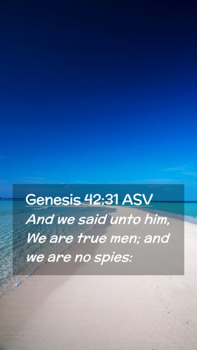 Picture 02 - Genesis 42:31 ASV Mobile Phone Wallpaper - And we said unto him, We are true men; and we are - Mobile Bible Verse Wallpaper