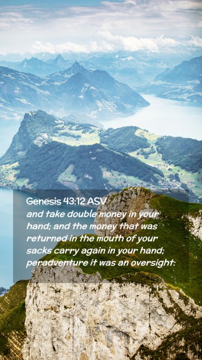 Picture 02 - Genesis 43:12 ASV Mobile Phone Wallpaper - and take double money in your hand; and the money - Mobile Bible Verse Wallpaper