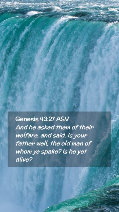 Picture 02 - Genesis 43:27 ASV Mobile Phone Wallpaper - And he asked them of their welfare, and said, Is - Mobile Bible Verse Wallpaper