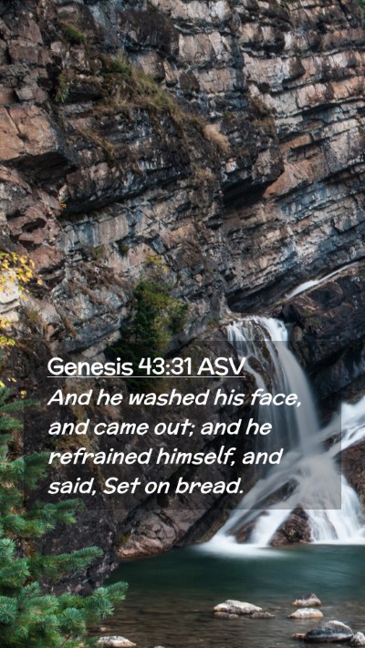 Picture 02 - Genesis 43:31 ASV Mobile Phone Wallpaper - And he washed his face, and came out; and he - Mobile Bible Verse Wallpaper