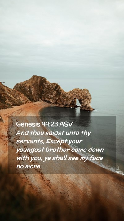 Picture 02 - Genesis 44:23 ASV Mobile Phone Wallpaper - And thou saidst unto thy servants, Except your - Mobile Bible Verse Wallpaper