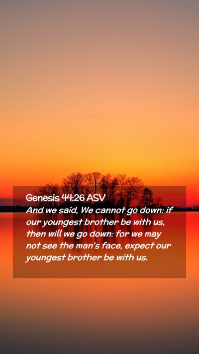 Picture 02 - Genesis 44:26 ASV Mobile Phone Wallpaper - And we said, We cannot go down: if our youngest - Mobile Bible Verse Wallpaper