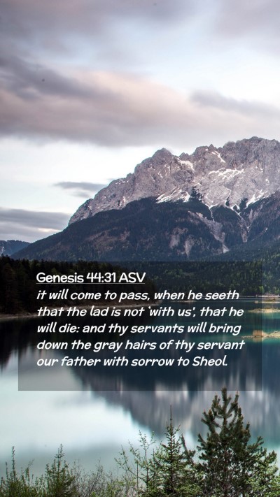 Picture 02 - Genesis 44:31 ASV Mobile Phone Wallpaper - it will come to pass, when he seeth that the lad - Mobile Bible Verse Wallpaper