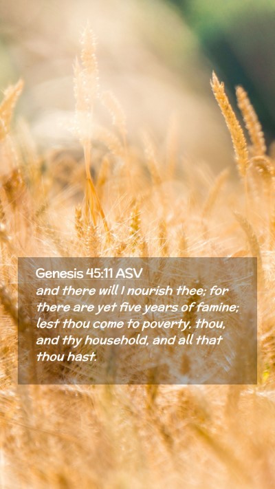 Picture 02 - Genesis 45:11 ASV Mobile Phone Wallpaper - and there will I nourish thee; for there are yet - Mobile Bible Verse Wallpaper