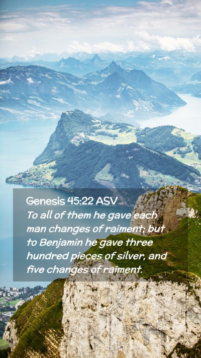 Picture 02 - Genesis 45:22 ASV Mobile Phone Wallpaper - To all of them he gave each man changes of - Mobile Bible Verse Wallpaper