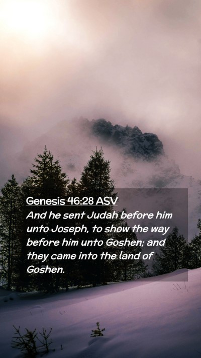 Picture 02 - Genesis 46:28 ASV Mobile Phone Wallpaper - And he sent Judah before him unto Joseph, to show - Mobile Bible Verse Wallpaper