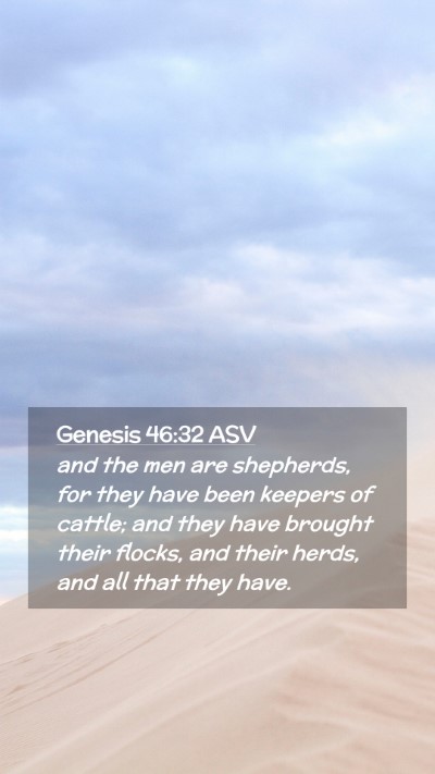 Picture 02 - Genesis 46:32 ASV Mobile Phone Wallpaper - and the men are shepherds, for they have been - Mobile Bible Verse Wallpaper