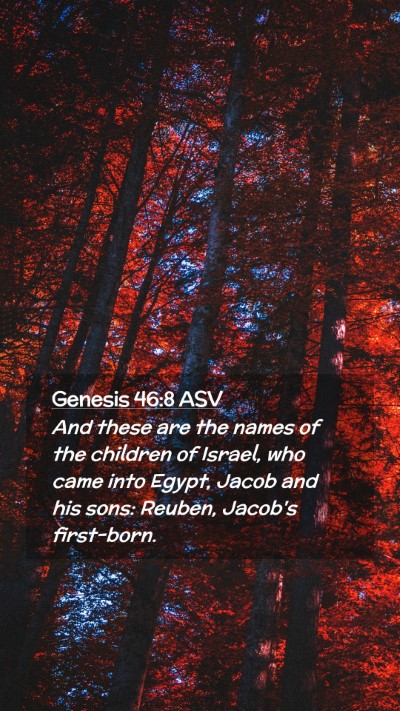 Picture 02 - Genesis 46:8 ASV Mobile Phone Wallpaper - And these are the names of the children of - Mobile Bible Verse Wallpaper