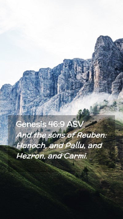 Picture 02 - Genesis 46:9 ASV Mobile Phone Wallpaper - And the sons of Reuben: Hanoch, and Pallu, and - Mobile Bible Verse Wallpaper